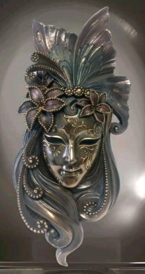 Venezianische Maske Wandmaske 34 cm Veronese Design Deko Fasching Figur Skulptur