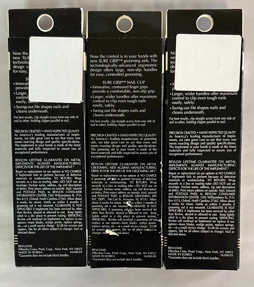 Clip de uñas Revlon Sure Grip 4685 raro embalaje amarillento cortador de uñas bueno 3 piezas Foto 2 de 2