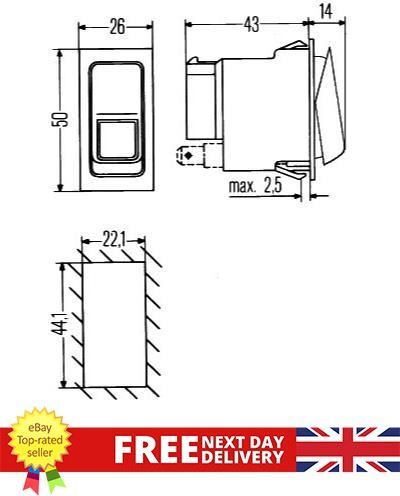 Schalter - HELLA 6RH 007 832-461 OE 186-209-0891 - Bild 1 von 4