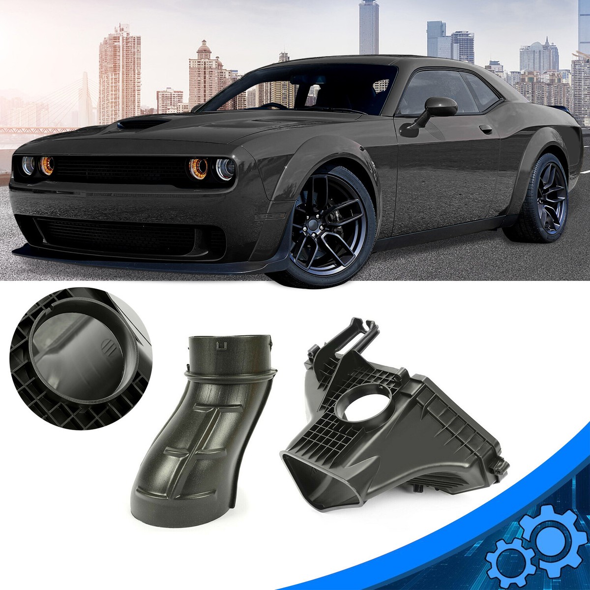Cold Air Box & Intake Tube For 15-23 Dodge Challenger Scat Pack