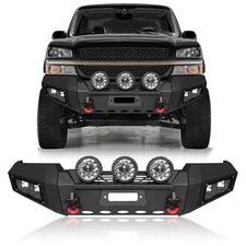 Steel Texture Front Bumper Fits 2003-2006 Chevy Silverado 1500 With Round Lights