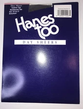 VTG Hanes Too Day Sheers Pantyhose Size: EF Control Top Barely Black Style 136