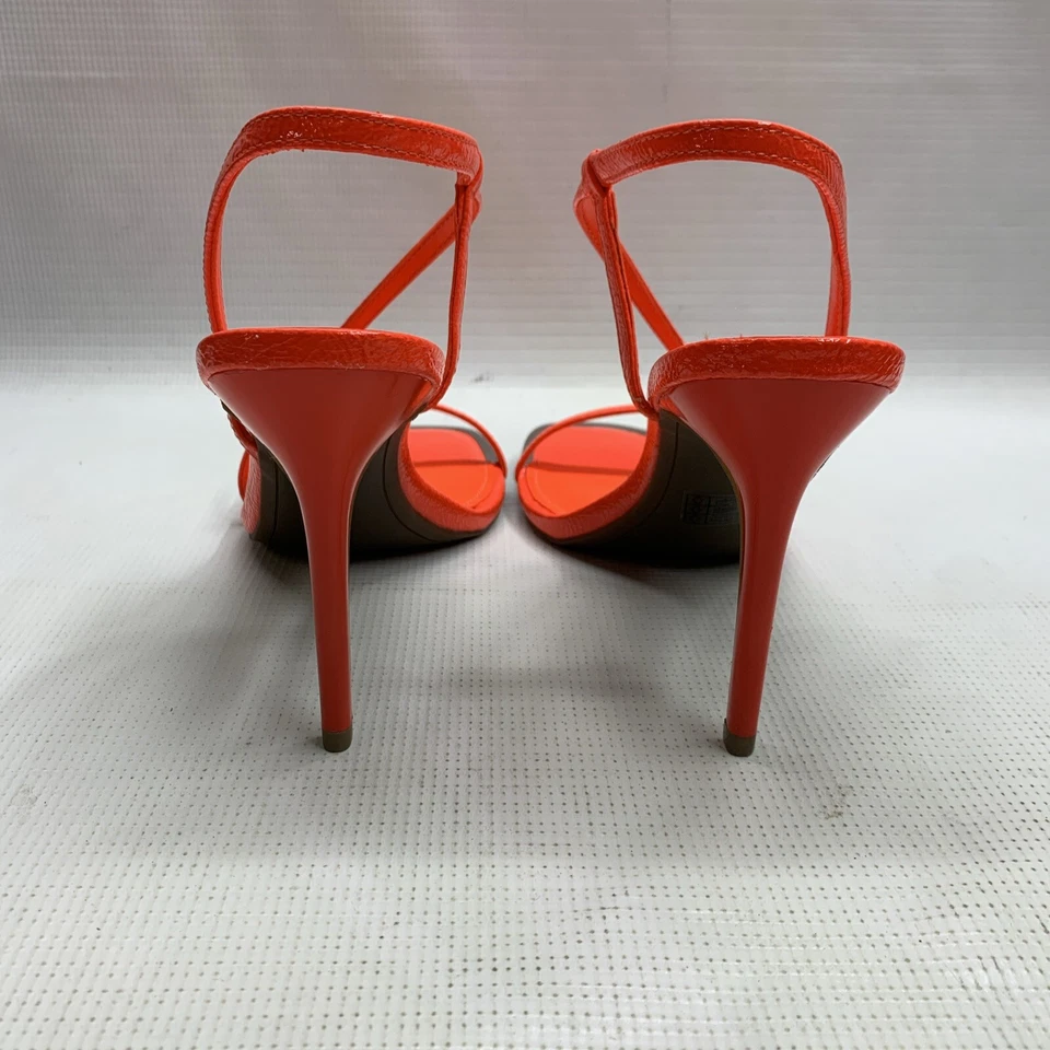 Sandalia DKNY Mujer Punta Abierta Diaganol Correa Tacón Tacón Arena Alta 10M Naranja Foto 4 de 4