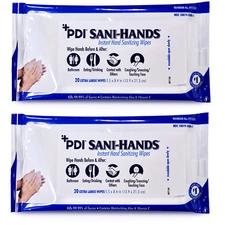 Hand Sanitizing Wipes Sani-Hands 20ct Alcohol Wipes, Soft Pack - Pack of 4