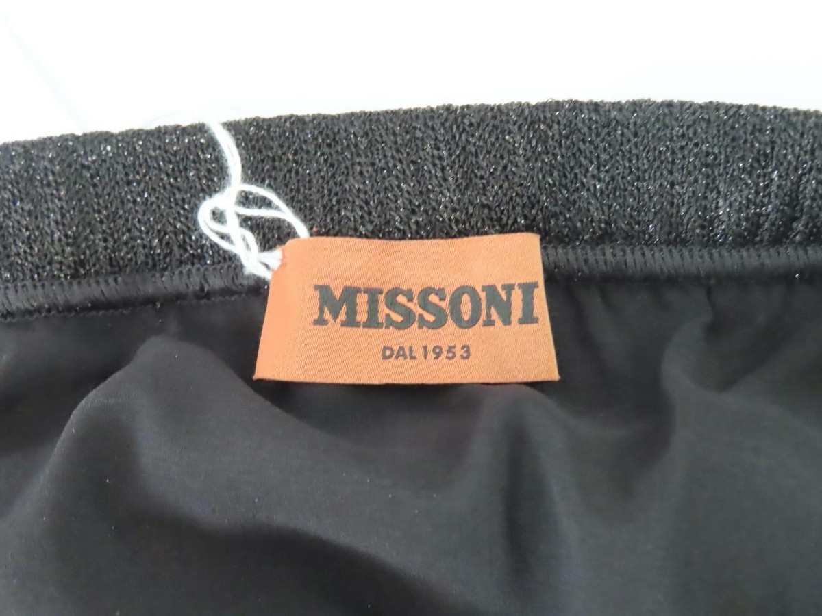 ミッソーニ アンサンブル サイズ44 黒 美品 イタリア製 MISSONI Black/Multicolor Metallic Zig-Zag Maxi Skirt Size 44