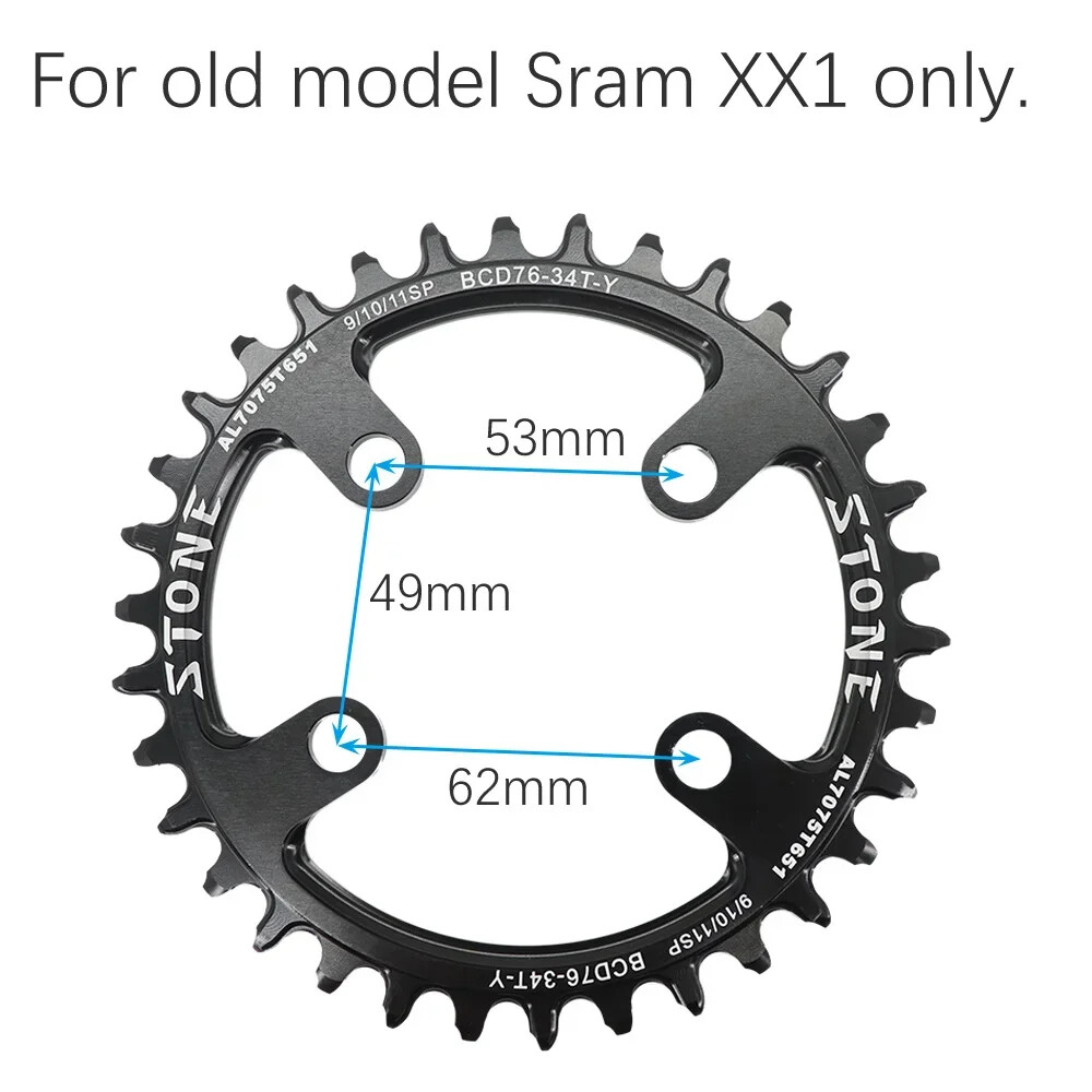 Stone Round Chainring 76 BCD for Sram XX1 30T 32T 34 36 38T 40T