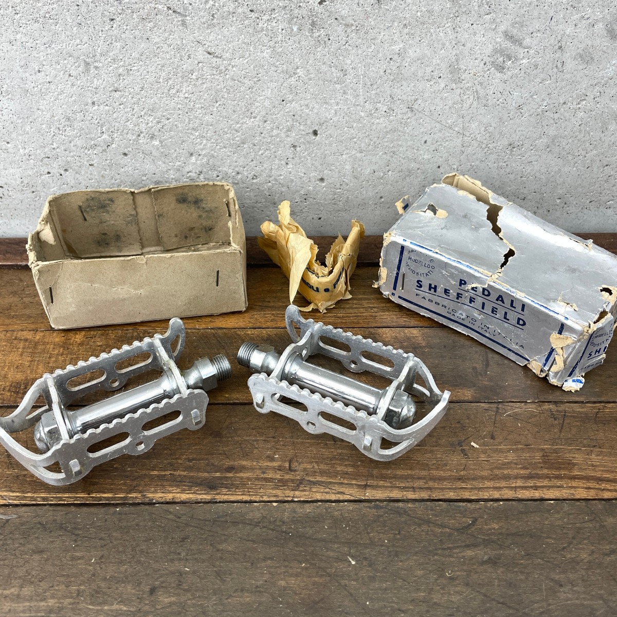 Vintage Sheffield Pedali Pedals NOS New Italy Marco Modello 