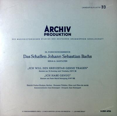 Bach - ''Ich Will Den Kreuzstab Gerne Tragen'' / ''Ich Habe Genug'' LP 1957 '