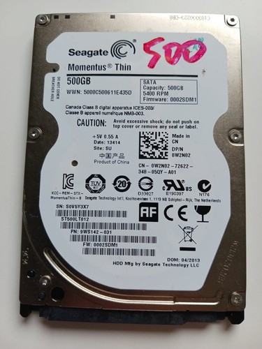 Seagate Laptop Thin ST500LT012 500GB 2,5" HDD Festplatte 5400rpm SATA II 16MB