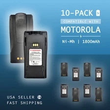 10x Battery for 4496 4497 Motorola Radio 1800mAh Ni-Mh CP150 CP200 PR400 EP450