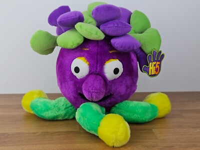 Rarität Hi-5 High Five lila grün 18 Zoll Handpuppe Plüschtier Stofftier sehr selten