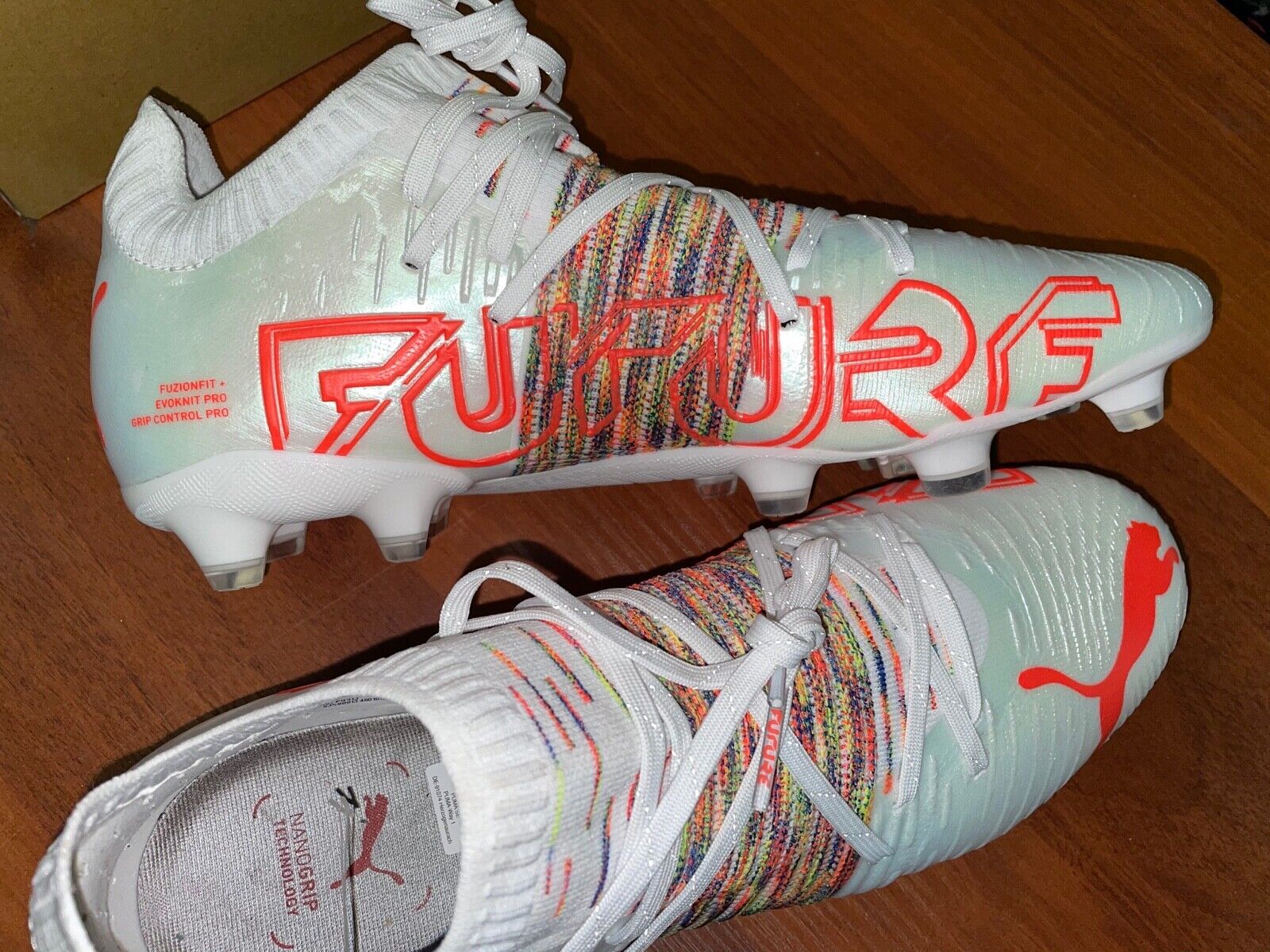 Puma Future Z 1 1 Fg Ag Neymar Jr White 03 Red Blast Soccer Cleats Rare Ebay