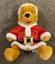 Christmas Winnie the Pooh Santa Helper Suit Hat 12" Plush Disney Store Holiday