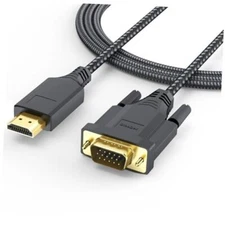 HDMI to VGA Cable Male to Male Active Adapter Cord Gold 6ft 1 Black Color