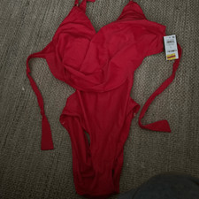 Bar Iii Solid Cowlneck One-Piece Swimsuit, Created for Macy's - Paradise Red