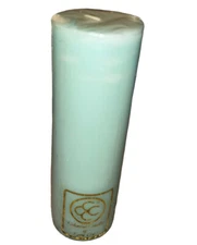 Vtg Colonial Candle of Cape Cod 9” Candle Mint Teal Blue Green Rainwater Pillar