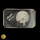 Vintage Justice Mint Ruffled Grouse 1oz .999 Fine Silver Bar in Capsule -E657