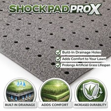 Shock Pad Pro X Artificial Turf Underlay | Drainage Foam Grass Shock Pad | Lawn