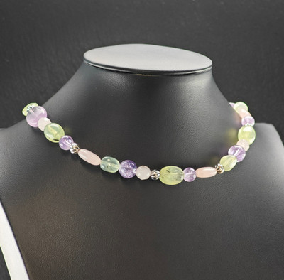 Carolyn Pollack Amethyst Prehnit Perlen Halskette