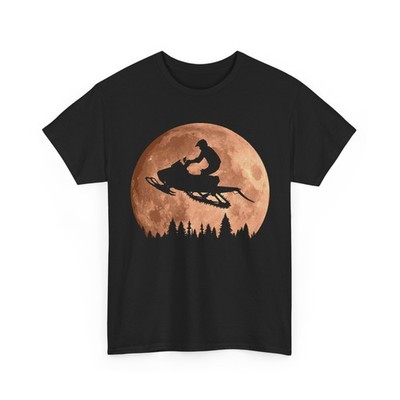 Snowmobiler with Moon Shirt, Snowmobiling Winter Sports Lovers Snowmobile Shirt
