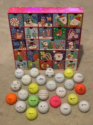 Adventskalender Weihnachten 25 Golfbälle, Geschenk (002).