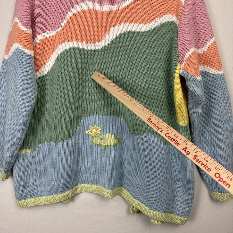 De Colección Libro de Cuentos Tejidos Verano Romance Talla 1X Cárdigan Suéter Cottage Rosa Azul Foto 3 de 4