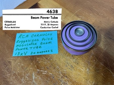 RCA 4638 BEAM POWER TUBE RF linear AMPLIFIER pulse Modulator Ruddedized 13kV 20A