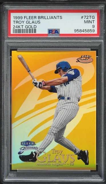1999 Fleer Brilliants #72TG Troy Glaus Angels 24KT Gold Jersey #14/24 PSA MINT 9