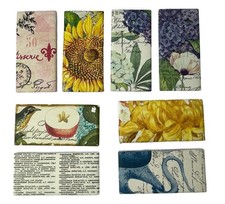 Decorative Mosaic Tiles Lot of 8 Mixed Floral Nautical Vintage Designs
