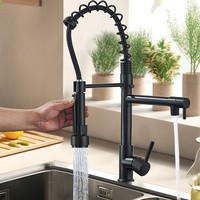 Schwarz KüChenarmatur Ausziehbar Brause Wasserhahn KüChe Edelstahl Mischbatterie