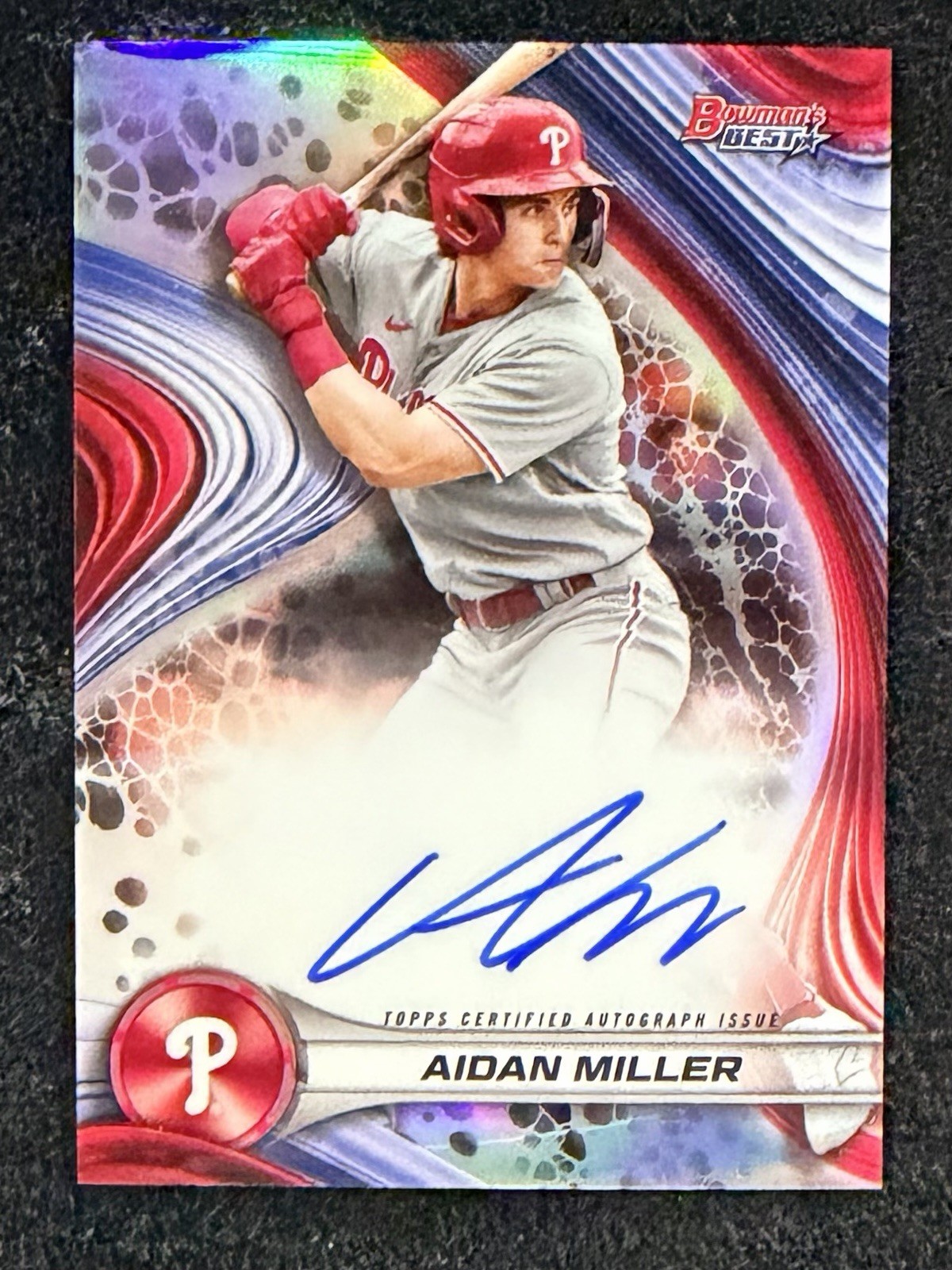 Aidan Miller Best of 2024 Prospect Refractor Auto Bowman's Best #B24-AM Phillies