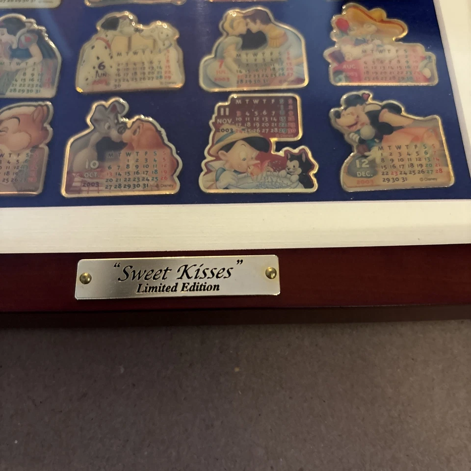 Disney Characters Pin Sweet Kisses LE 2003 Calendar Set Of 12 - New In Box - Image 3 of 4