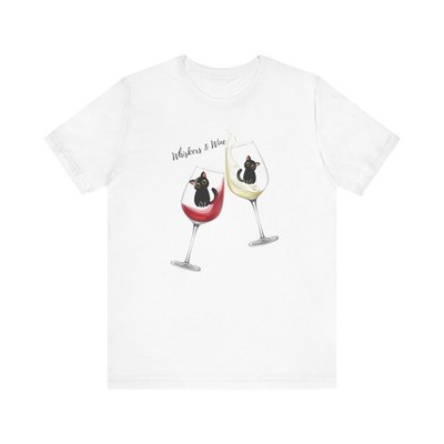 Whiskers and Wine Tee /Funny Cat Lover Tee / Wine Gift for Cat Moms / Pet lovers