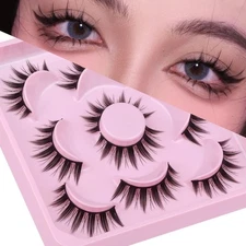 5 Pairs Eyelashes Doll Anime Lashes Mink Japanese Spiky Manga Natural False Eyel