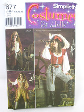 Simplicity 3677 Womens Pirate Sewing Pattern Costume Adult 6-12 vest cut at 10