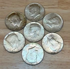 1964-LOT OF 7 - KENNEDY HALF DOLLARS - 90% Silver