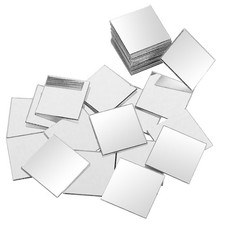 50 Pcs Square Mini Mirror Small Mirrors for Crafts Self Adhesive Mirror Tiles A