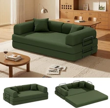 Compressed Corduroy Sofa Set w/ Armrest Folding Couch Sofa Bed Modern Guest Bed