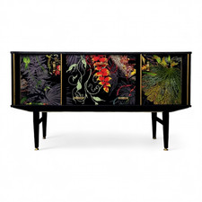 Luxury Upcycled Mid Century Sideboard / Cocktail Cabinet with Timorous Beasties