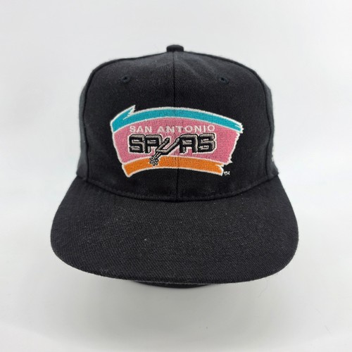 Vintage 90s San Antonio Spurs Fiesta Logo Snapback Hat Drew Pearson Wool Cap