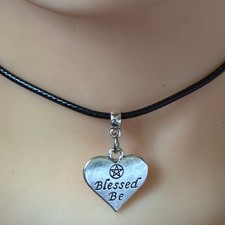 Blessed Be Heart with Pentacle Talisman Necklace - Pagan –