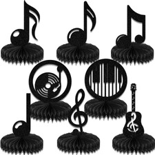 8 Pcs Music Party Honeycomb Centerpieces - Music Themed Party Decorations - Musi