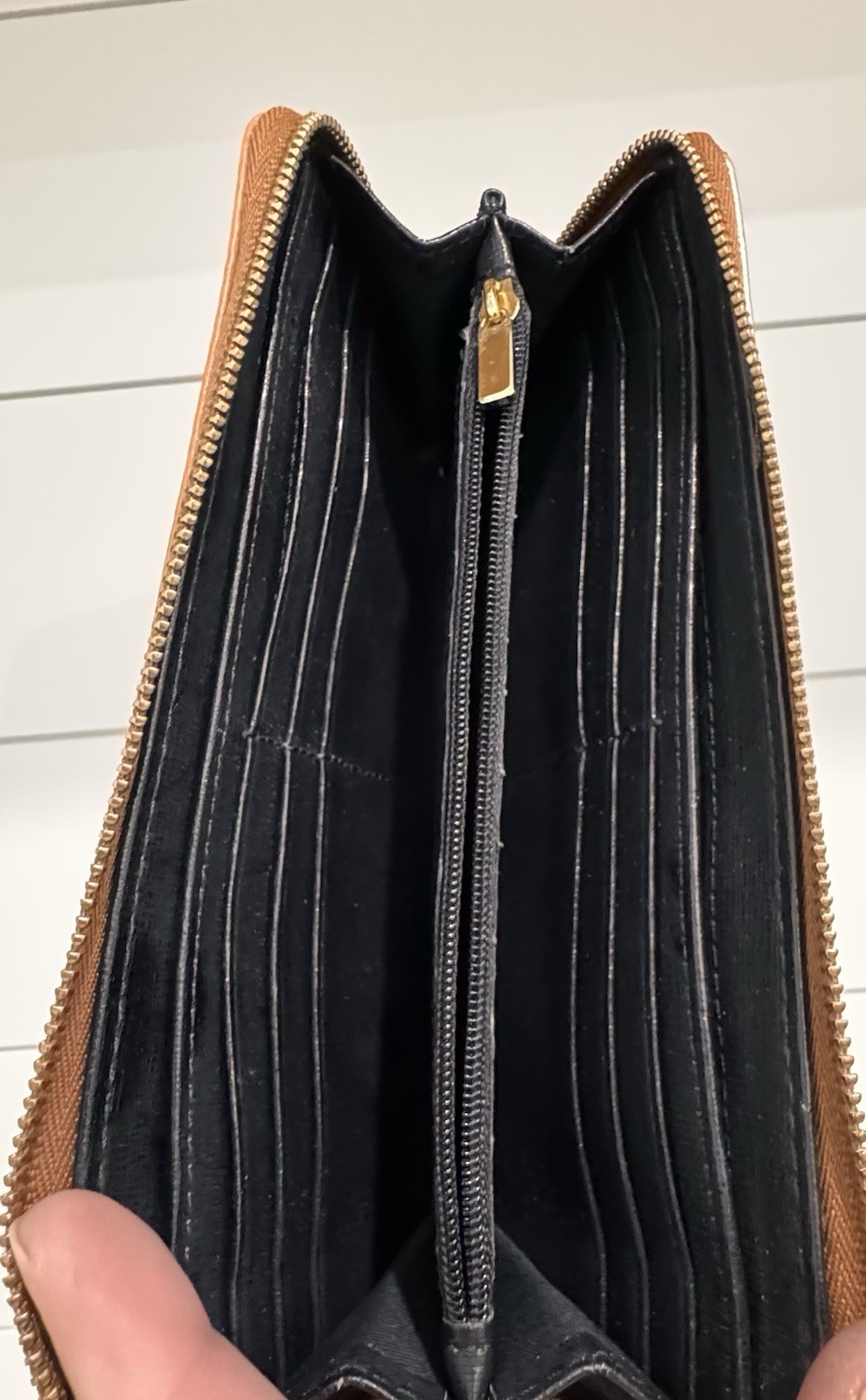 Fossil Patchwork Multicolor Gold Leather Zip Arou… - image 6