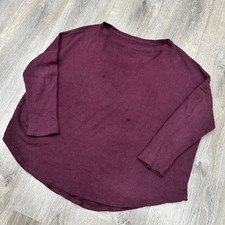 WE THE FREE Sweater Women's XL Burgundy Waffle Knit Oversized Knit Sweater