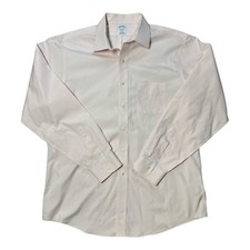 Brooks Brothers Regent Fit Dress Shirt Mens 17 36 Pink Supima Cotton READ DESC