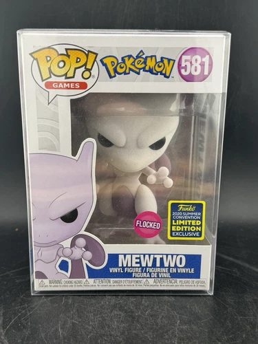 Funko POP! Pokemon Mewtwo #581 (Flocked) 2020 Summer Convention w/Protector