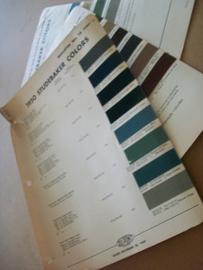 1950 Studebaker car auto DuPont paint chips set- Good