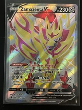 Carta Pokemon promozionale Zamazenta V SWSH293 Shiny Full Art quasi nuova