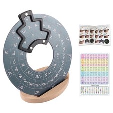 Circle of Fifths Wheel, Metal, Grey, Chord Wheel, Stand, Music Theory Tool