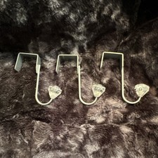 Set of 3 Silver Over-the-Door Hangers with Cl...